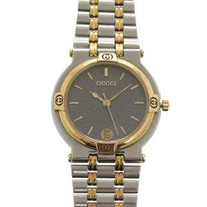 Gucci 9000M Stainless Steel Grey Gold Silver Quartz Watch 1489GUCCI